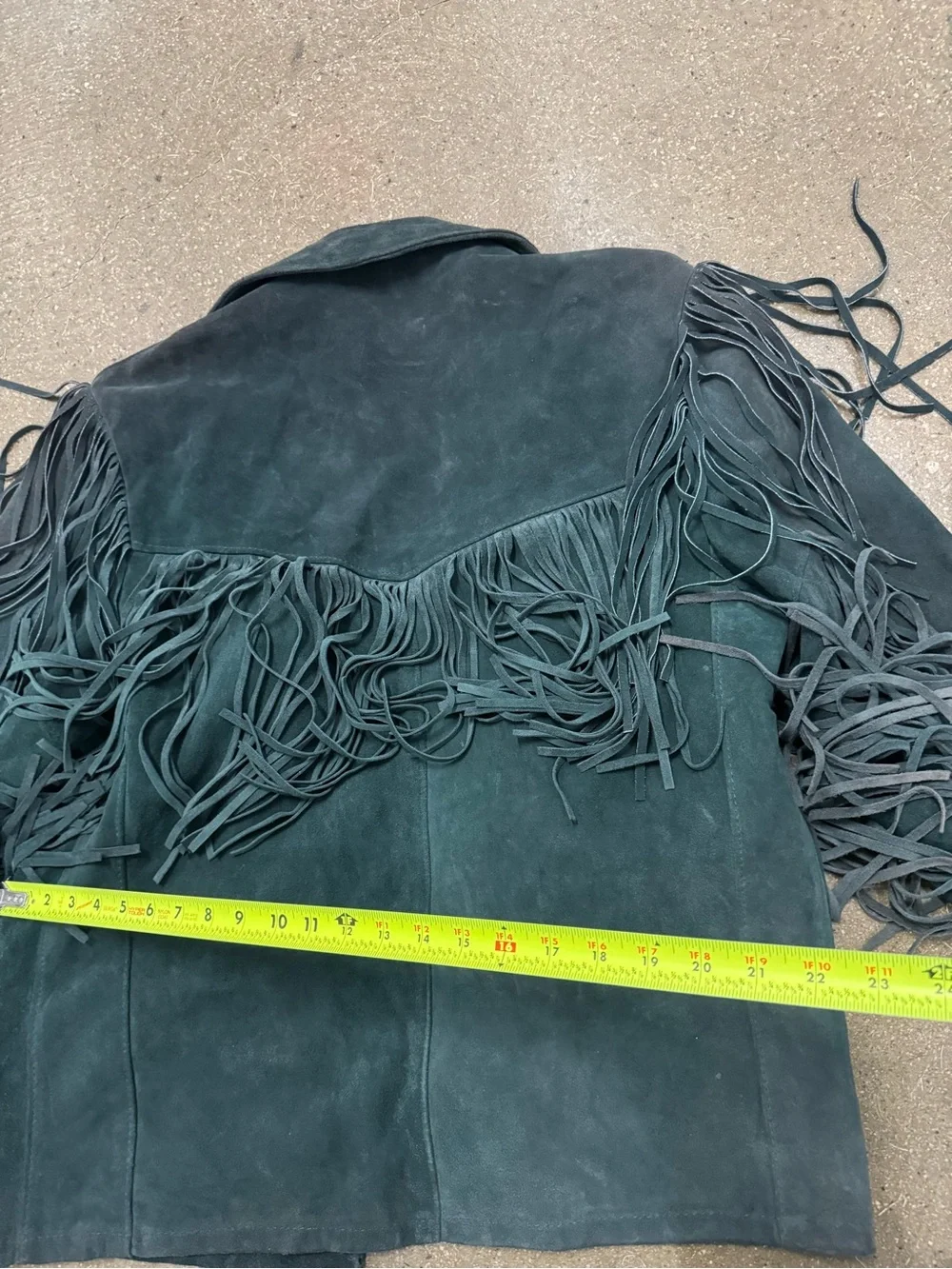 Fringed Suede Western Jacket - Dark Green men Sz 42 schott rancher